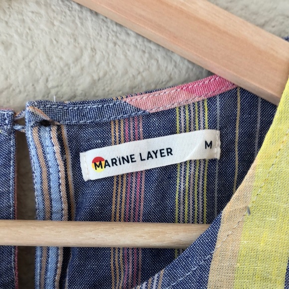 Marine Layer Laney Striped Mini Dress Size 6 - Picture 4 of 5